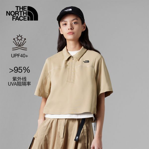 TheNorthFace北面UE女先锋设计防晒高腰短袖POLO衫23夏季新款81KQ