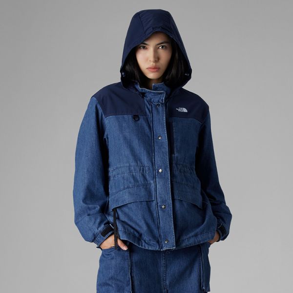 北面UE设计师款拼接丹宁牛仔外套软壳衣女户外TheNorthFace|8A7P