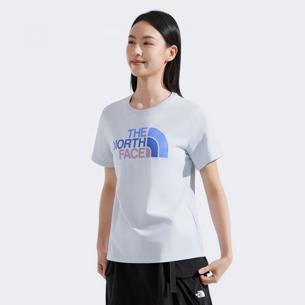 北面女纯棉撞色LOGO短袖T恤户外透气春夏新款TheNorthFace|8DC9