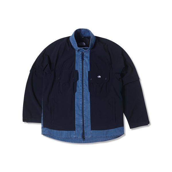 TheNorthFace北面UE先锋设计男牛仔拼接可拆卸衬衫外套新款83PG