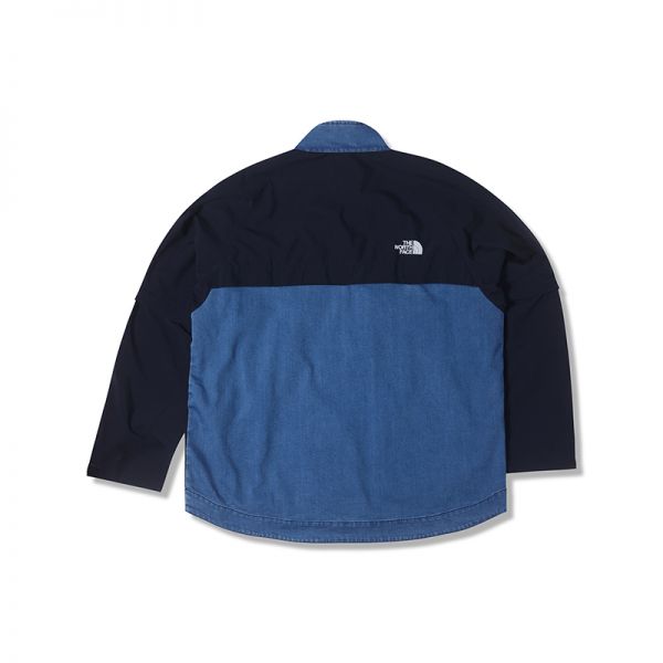 TheNorthFace北面UE先锋设计男牛仔拼接可拆卸衬衫外套新款83PG